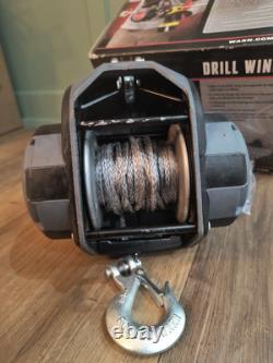 Treuil portable WARN 101575 avec perceuse à main et corde synthétique de 750 lb sur 40 pieds