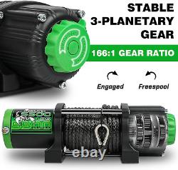 Treuilla ATV/UTV de 5500LB, Treuilla électrique 12V, Treuilla avec corde synthétique de 1/4'' X 50', Wi