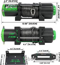 Treuilla ATV/UTV de 5500LB, Treuilla électrique 12V, Treuilla avec corde synthétique de 1/4'' X 50', Wi