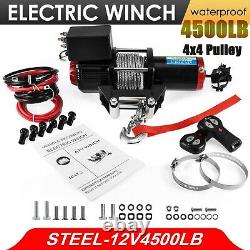 Vehpro Electric Winch 4500lb 12v Synthétique Rope 4x4/recovery Wireless