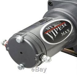 Viper Max 3000 Lb Vtt Utv Treuil Kit Avec 50 Pieds Corde Synthétique Câble Sxs 4x4