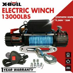 X-bull 13000lbs 12v Electric Winch Synthetic Rope Jeep Rewing Truck Off Road 4x4