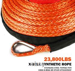 X-bull Sk75 3/8 X 100ft Dyneema Synthétique Rope De Treuil Avec Crochet De Récupération De Remorquage De Voiture